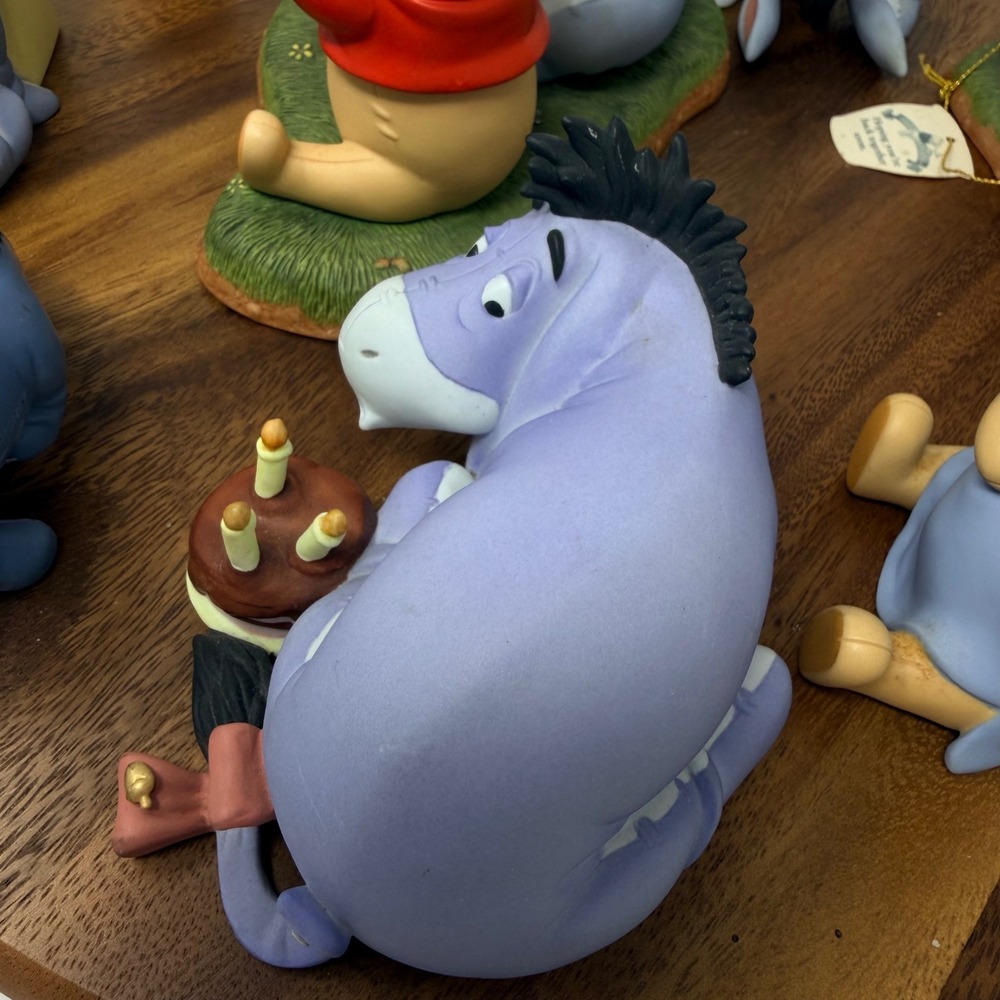 Disney Eeyore Winnie the Pooh Tigger Ceramic & Plastic Figurines Snow Globe Lot - Picture 5 of 17